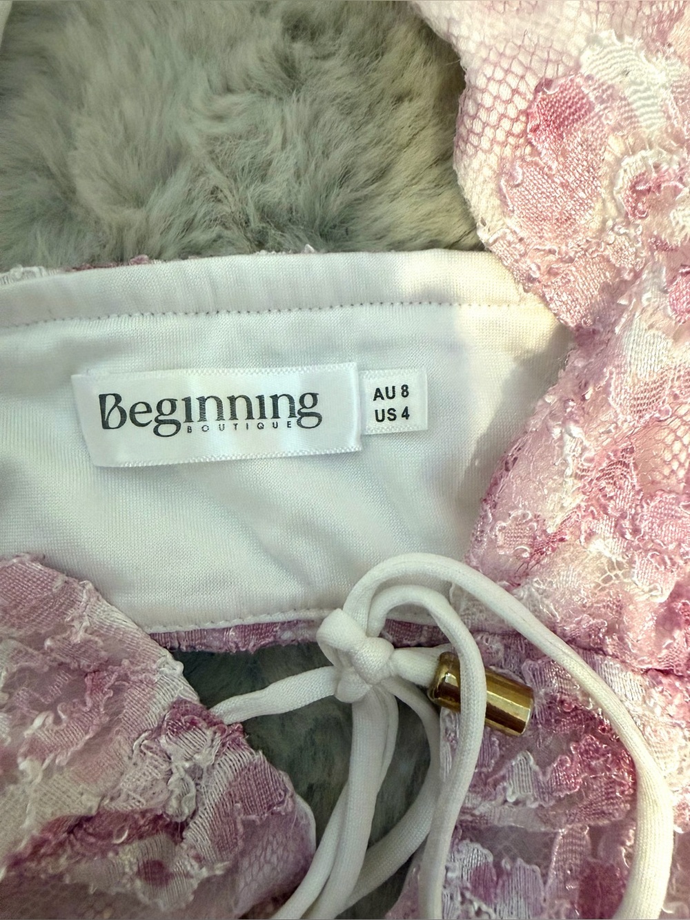 Beginning Boutique Novalie Pink Lace Halter Mini Dress - Picture 4 of 4